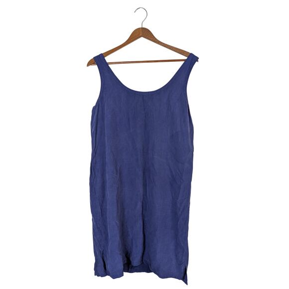 J Crew Silk Shift Dress Womens 10 Purple Royal Blue Preppy Sundress Short Flaw - Picture 1 of 6